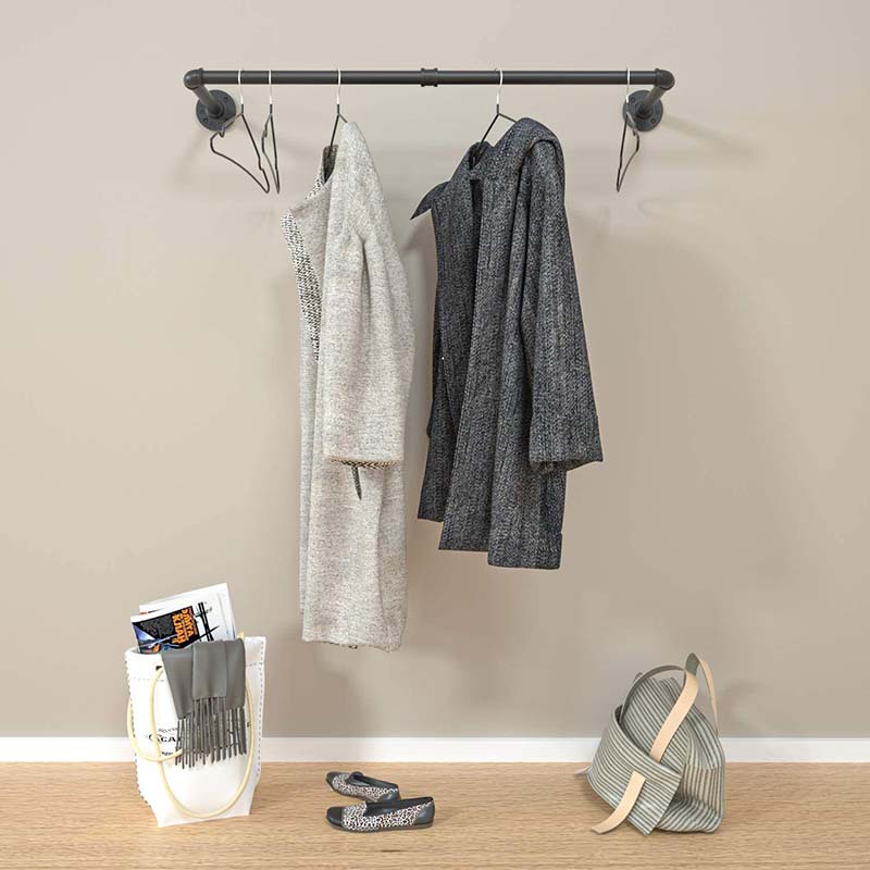 92上墙两套装复古风水管晾衣架 墙壁挂架衣架 简约衣架壁挂式