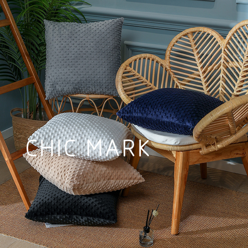 纯色立体波点沙发抱枕套靠枕客厅卧室家用午睡枕简约现代床头靠垫