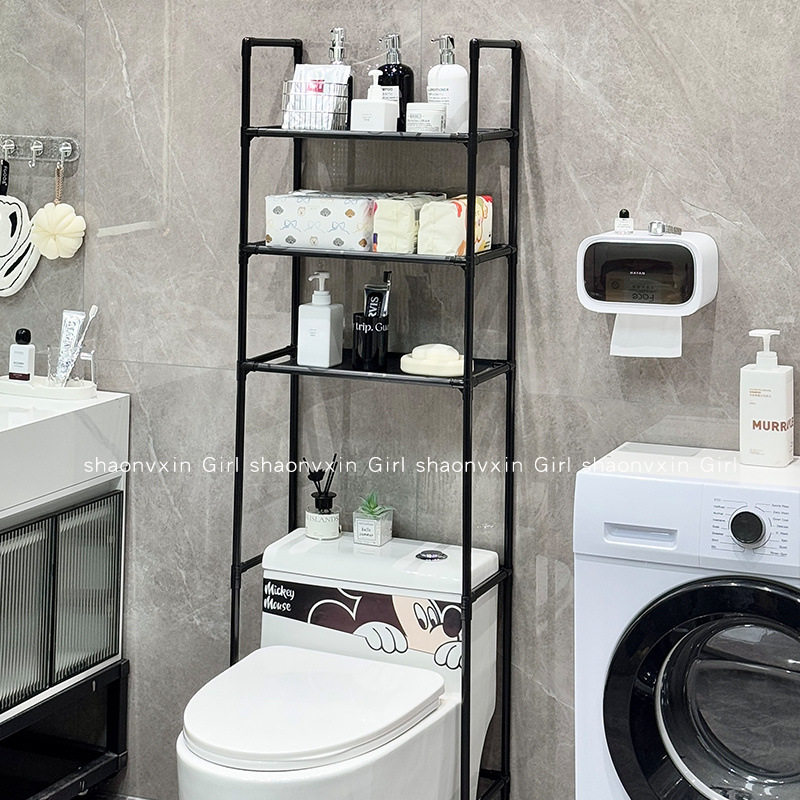 洗衣机置物架厕所马桶储物架滚筒波轮落地阳台上方收纳洗衣防水新