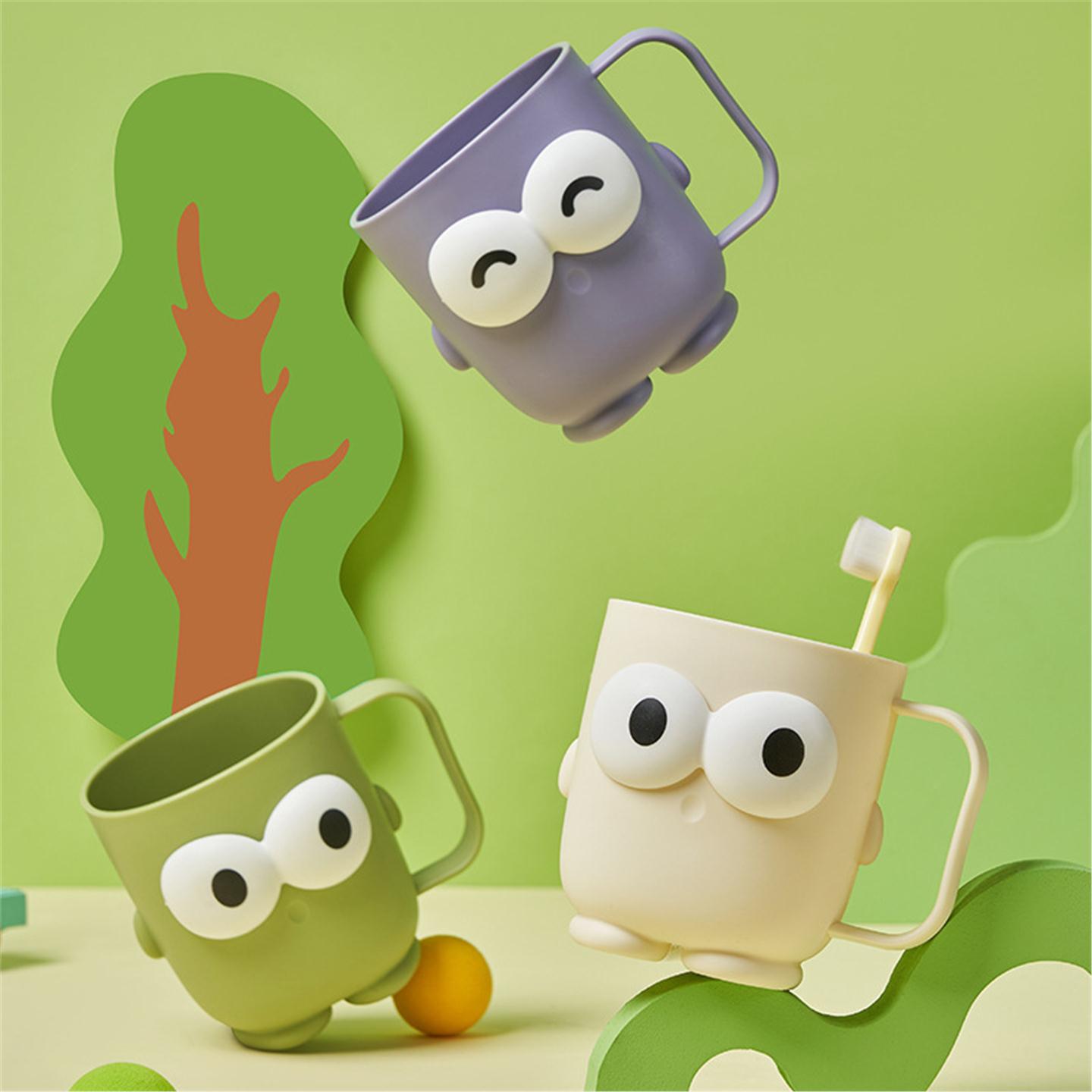 洗漱大眼萌创意塑料水杯口