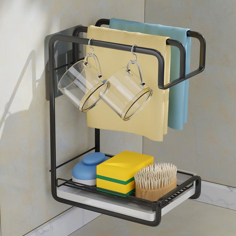 抹布挂架子厨房用品沥水池收纳毛巾洗碗水槽菜盆台面窗台置物收纳