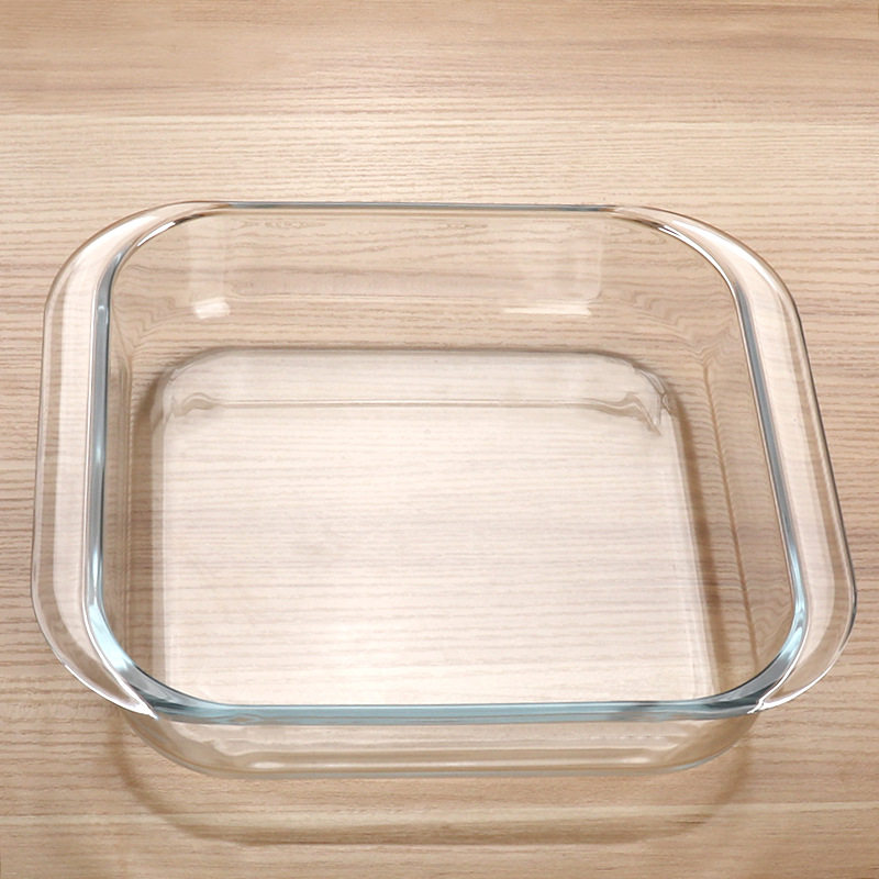 钢化玻璃烤盘正方形焗饭盘韩式高硼硅耐热微波炉烤箱烘焙披萨盘子
