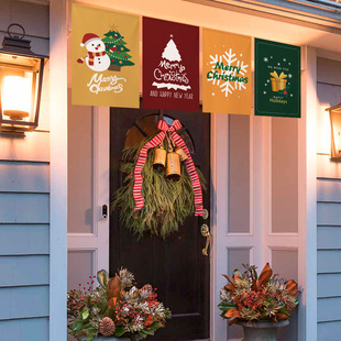圣诞节四角旗短帘隔断门帘卧室客厅装饰挂帘餐厅遮挡遮丑帘
