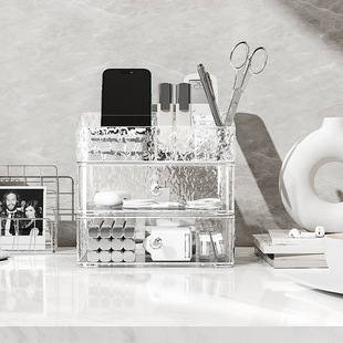 化妆品收纳盒桌面轻奢大容量抽屉台面收纳架家用梳妆台口红置物架