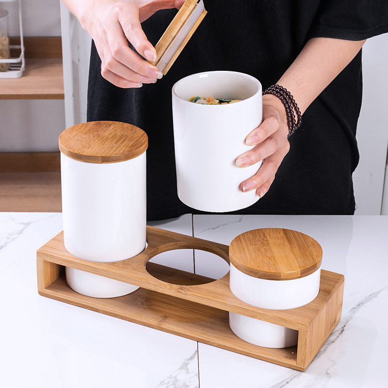 跨境陶瓷罐厨房五谷杂粮零食储物罐子咖啡罐茶叶糖罐密封防潮收纳