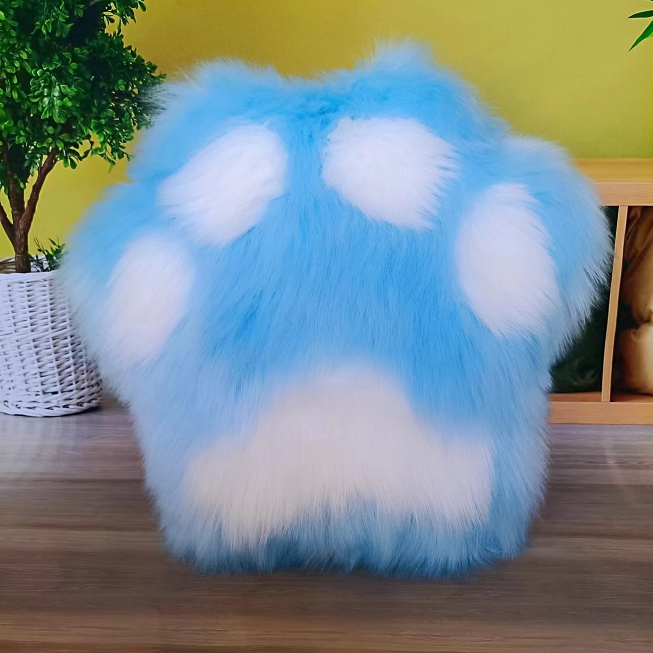 长毛绒抱枕套北欧可爱猫爪抱枕熊猫掌靠垫沙发床头靠背飘窗靠枕套