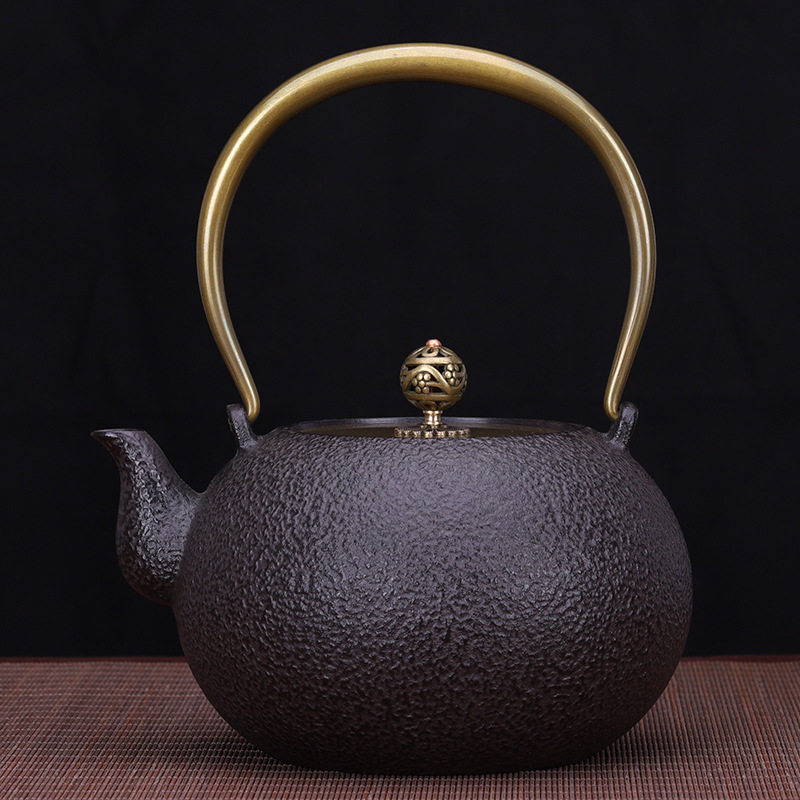 龙凤戏珠铁壶日本南部老铁壶煮茶壶烧水壶无涂层功夫茶具