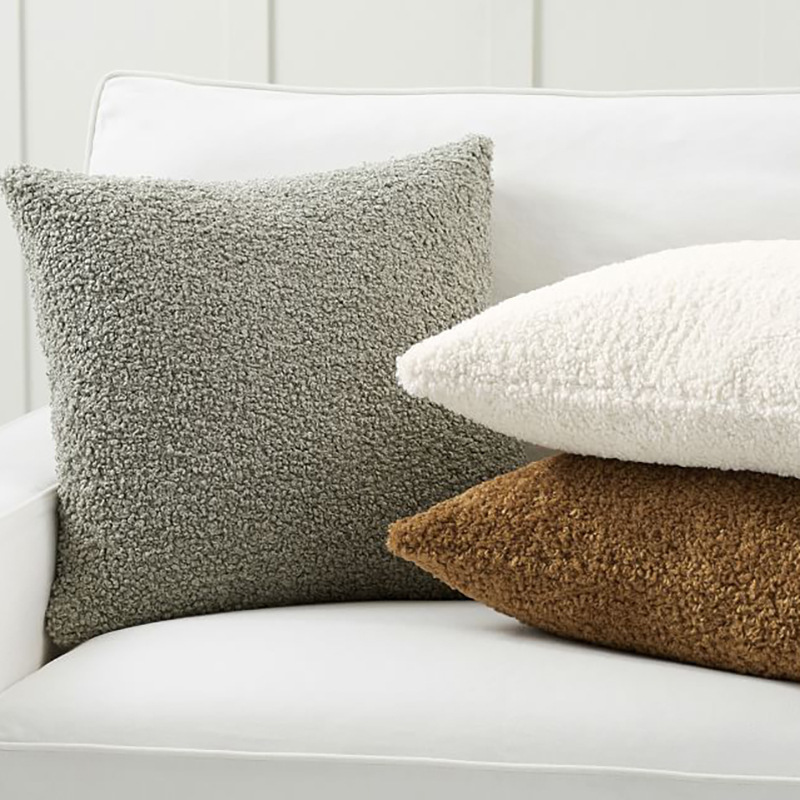 跨境北欧ins风泰迪绒抱枕套纯色样板间客厅沙发靠枕套不含枕芯