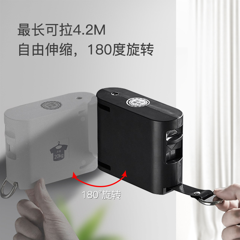 晾绳户防滑晒衣子阳台免孔衣架缩衣外隐形伸缩绳飘窗打晾伸便携