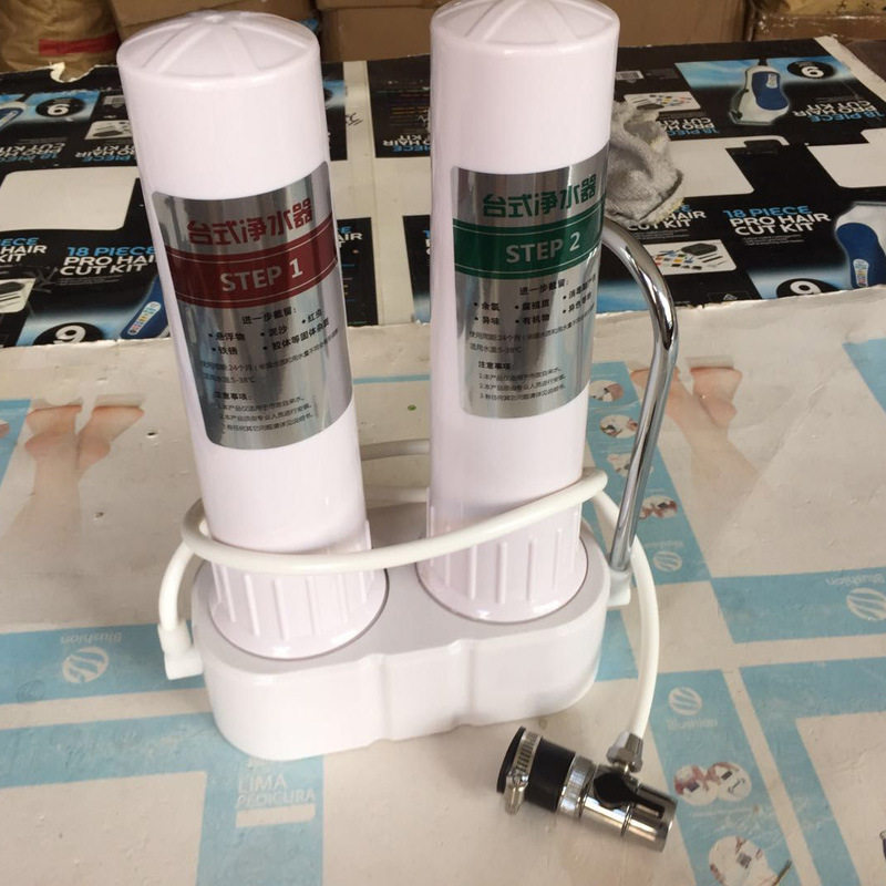 厨房台式二桶净水器 双筒水龙头家用过滤器前置净水机器展会
