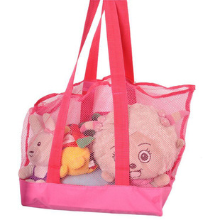 手提网状旅行脏衣网布沙滩袋洗漱收纳袋洗漱袋透气网包手提沙滩包