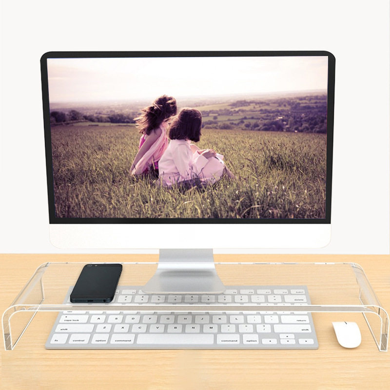 护颈亚克力电脑显示器屏架透明U形屏幕器桌面置物架