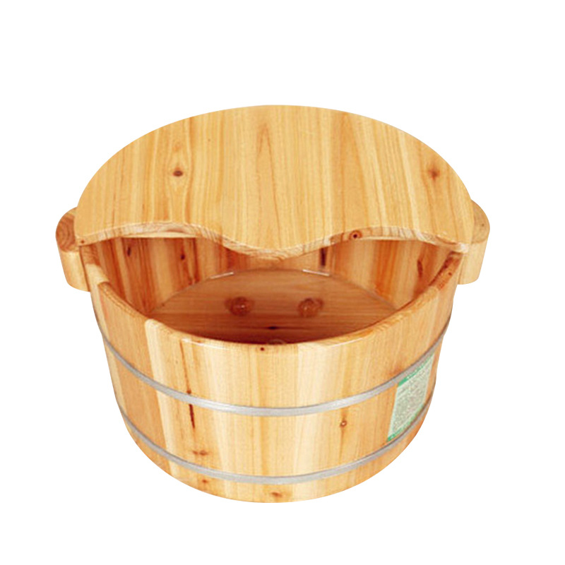 木桶高25CM不带盖带按摩珠杉木足浴木桶洗脚盆洗脚桶泡脚桶