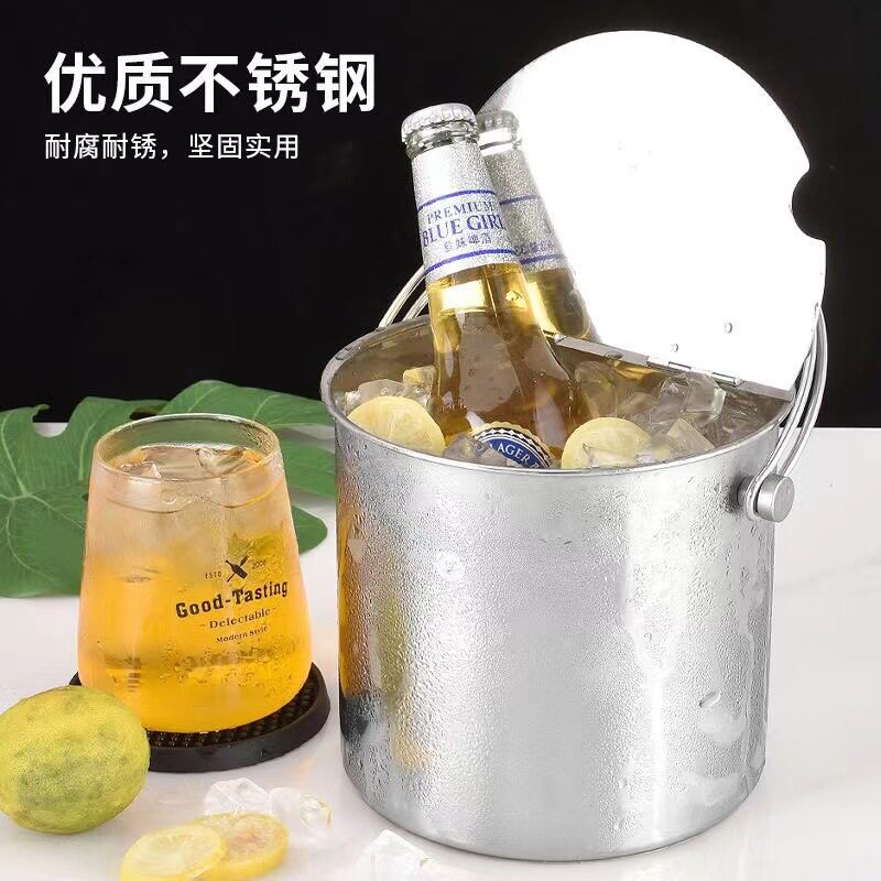 不锈钢翻盖式糖水桶翻盖冰桶手提冰桶奶茶桶饮料桶外出便携冷饮桶