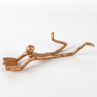 简约轻奢抽象人物雕塑趴姿读书人摆件客厅酒柜艺术档摆设装饰品