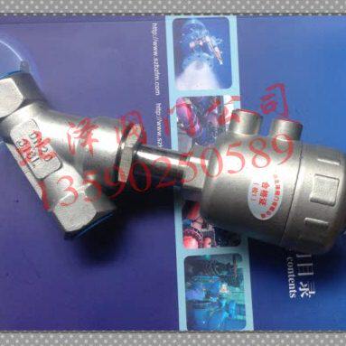 气动角座阀 耐腐蚀去SJ611W-16P 全不锈钢丝扣角座阀15