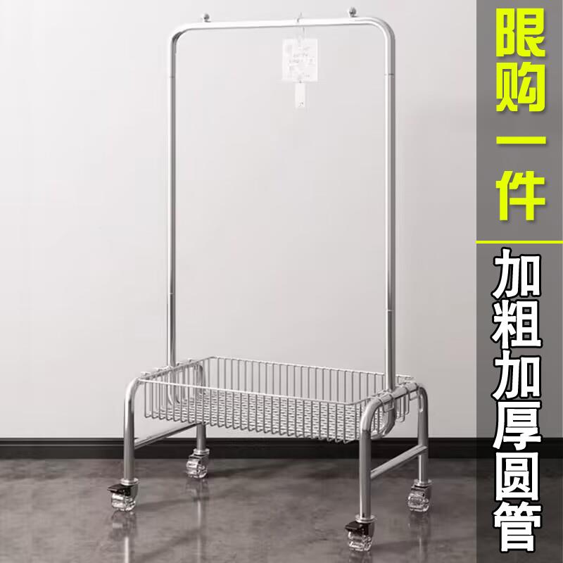 挂衣架服装店专用带轮落地式晾衣杆转角置物架移动购物推车展示架
