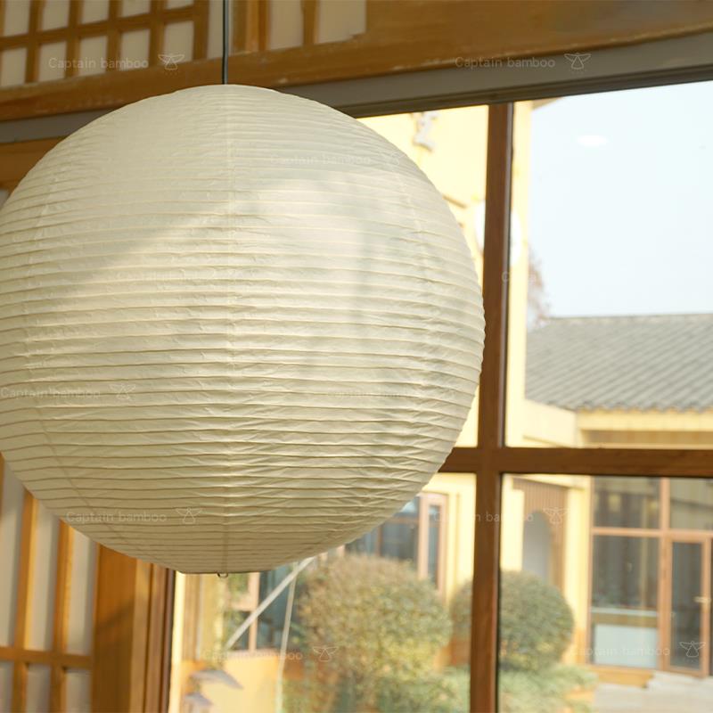 野口勇55A日式覆古黄色球形吊灯客厅卧室饭厅loft中古风超大纸灯