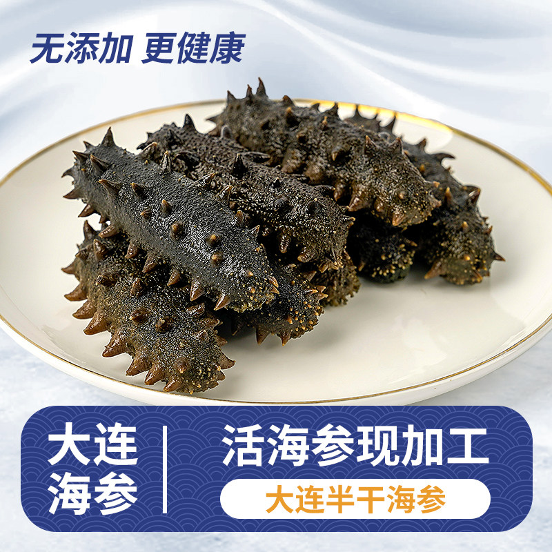 汇盛泽海参盐渍非即食海参半干拉缸盐刺参非干货500g装大连海参