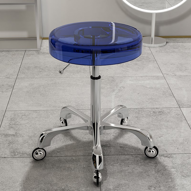 不锈钢美容院凳大工凳椅r子旋转升降滑轮圆凳剪发理发店凳子美甲