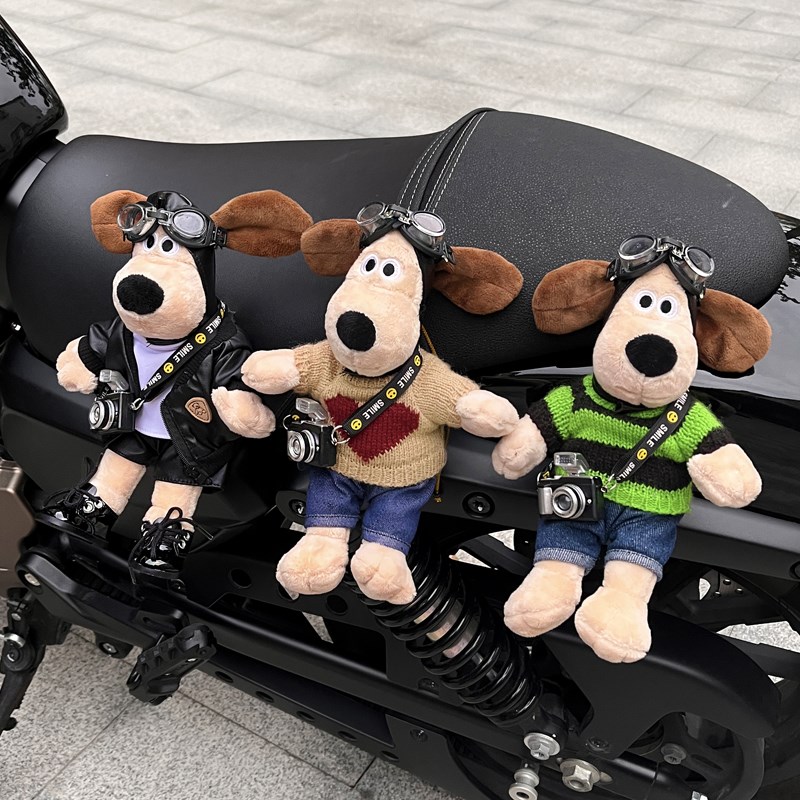 汽车后备箱尾部挂件可爱卡通掌门狗玩偶摩托O装饰公仔电动屁股挂