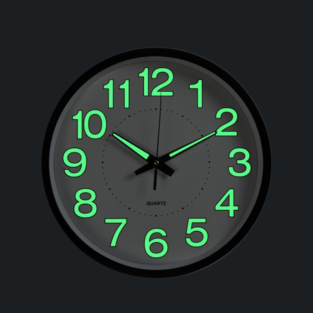 12英寸30CM时钟夜光挂钟荧光发亮石英钟家居装饰wall clock钟表