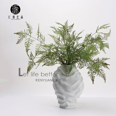 仿真绿植新娘草短枝纹竹叶中式树枝客厅花瓶插花树叶摆放拍摄装饰