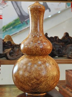 花梨瘿葫芦摆件客厅办公家居装饰摆设红木雕刻工艺品（G0025）