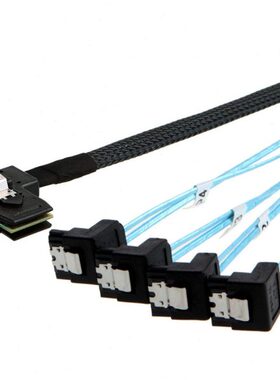 度sSATA 连接线 MINI服务器左弯0 ff-9 4口87SAS7P8全新母高速转0