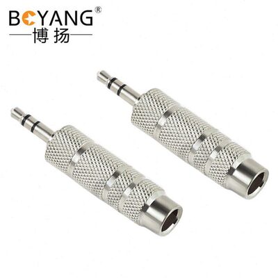 3.5mmm音频10母博扬 公头立体电缆转接头同声插头转5m6轴音频个.