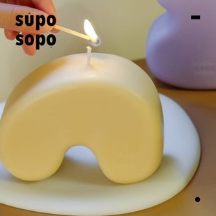 sopo原创异型香薰蜡烛艺术香氛摆件植物精油送人生日礼物 supo