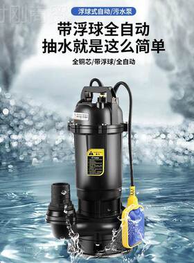 大切泵污水泵浮球功自动启率停化粪池排污泵DKP三相潜割水泵排水
