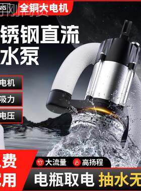 直流潜水泵48v607动2vv家用12v2伏通用UMK4电电瓶车专用抽水泵小