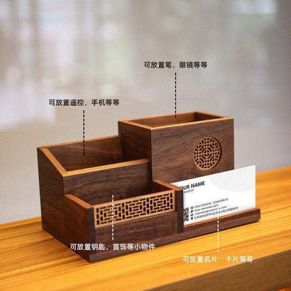 黑胡桃实木质笔筒中式领导办公室桌面摆件送礼简约书房笔桶收纳盒,家居饰品,落地摆件,淘宝优惠券,粉丝福利购,淘宝优惠卷