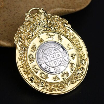 黄铜平符坠腰安本命年吊坠情侣藏传铜红车挂挂牌黄铜文殊九宫八卦