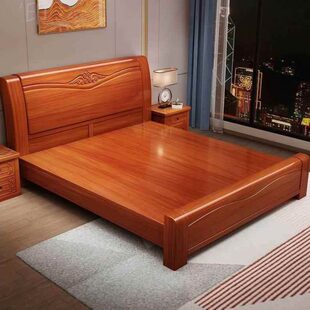 1.5米花梨红木大床主卧室金中式实木床1.8米双人床婚床储物木