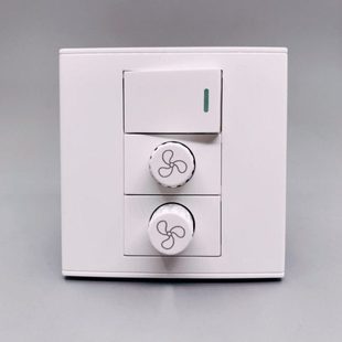 带双单开双控一吊扇电风扇位调带联调速开关速控制器一旋钮86单开