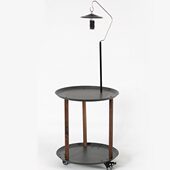 露营民宿咖啡桌优物 原创双层酒店户外滑轮漫圆桌小茶几沐小户型