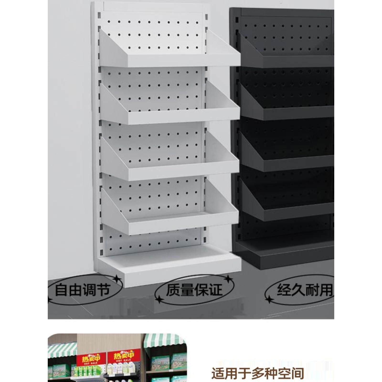 超市货架便利商店收银台前促销展示零食和饮料锻铁储存可移动多层