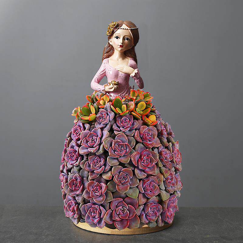 北欧简约铁艺花仙子多肉花盆植物盆栽创意可爱阳台花园花器摆件