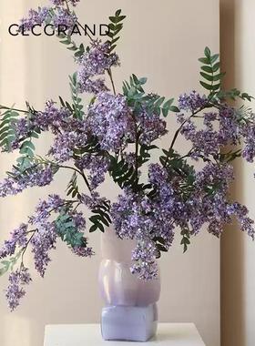 高级感紫色槐蕊彷真花客厅假花装饰摆饰轻奢家居软装高档花艺摆设