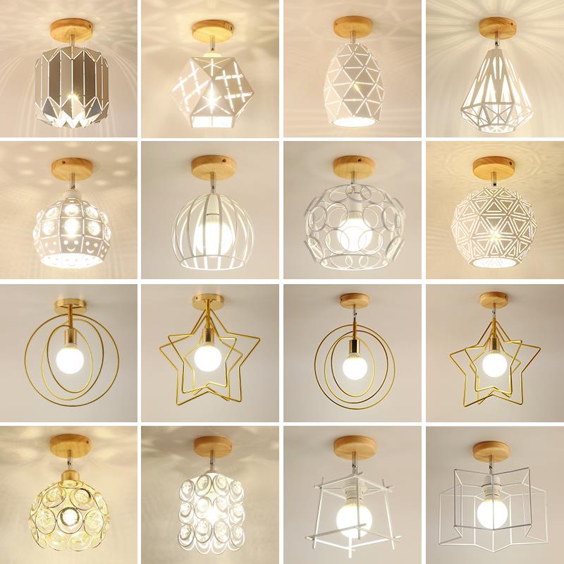 北欧吸顶灯创意2023款现代简约阳台衣帽间卧室灯飘窗过道灯走廊灯