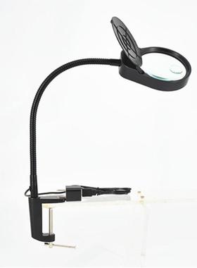 德国PDOK多功能桌面阅读维修夹式放大镜带LED灯带罩防尘PD-7S电子