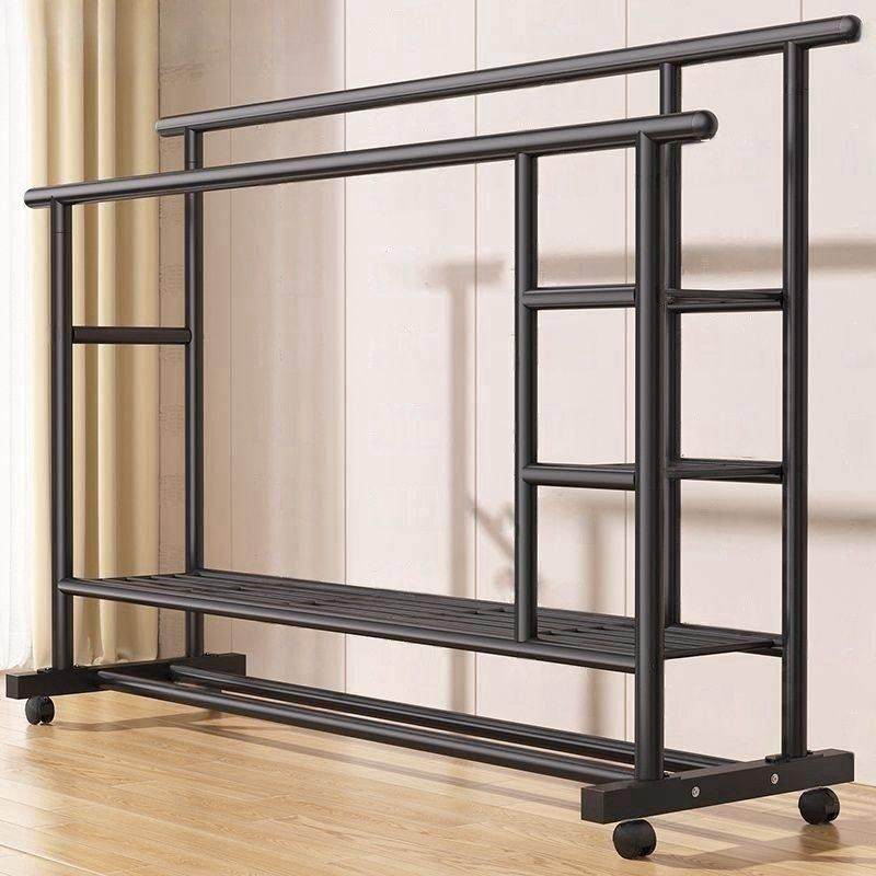 特粗双杆移动宿舍衣帽架特厚衣架落地立式家用卧室阳台挂衣架加粗