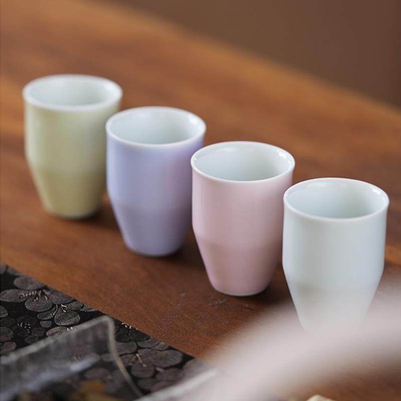 原矿高温单色釉竹节杯闻香杯品茗杯茶杯主人杯容量35ml