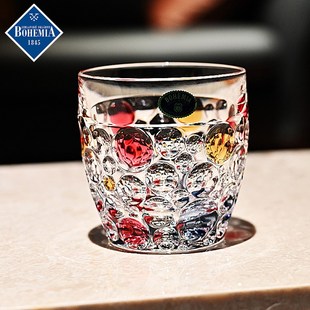 捷克进口水晶玻璃彩色XO威士忌洋酒杯烈酒白兰地酒杯水杯果汁杯子