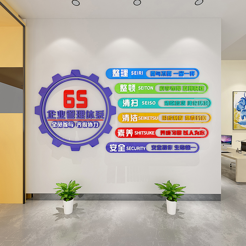 办公室企业公告栏立体墙贴公司文化墙布置6s企业管理体系墙面装饰