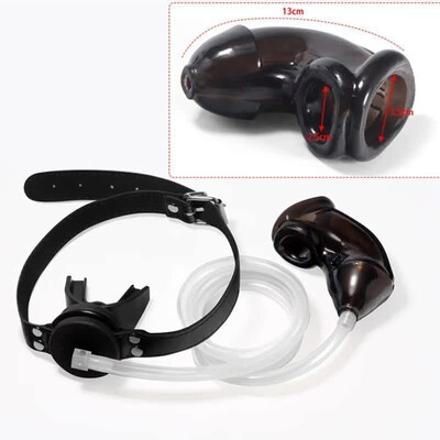 Adult Games Chastity Cage With Piss Urinal Flow Into Mouth P