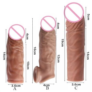 Sex Penis Reusable male men Extender for condoms Toys Sleeve