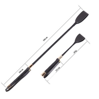 60CM Black PU Leather Spanking Paddle Long Whip Flirting Sla